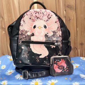 Pink and Black Kids Backpack with Cute Character Design